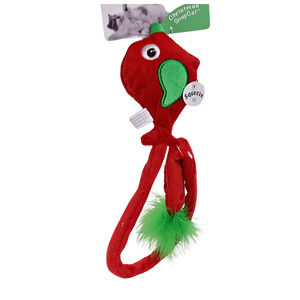 Charming Pet Snap Cat Holiday Christmas Bird Toy Pump Squeeze Activated Tail